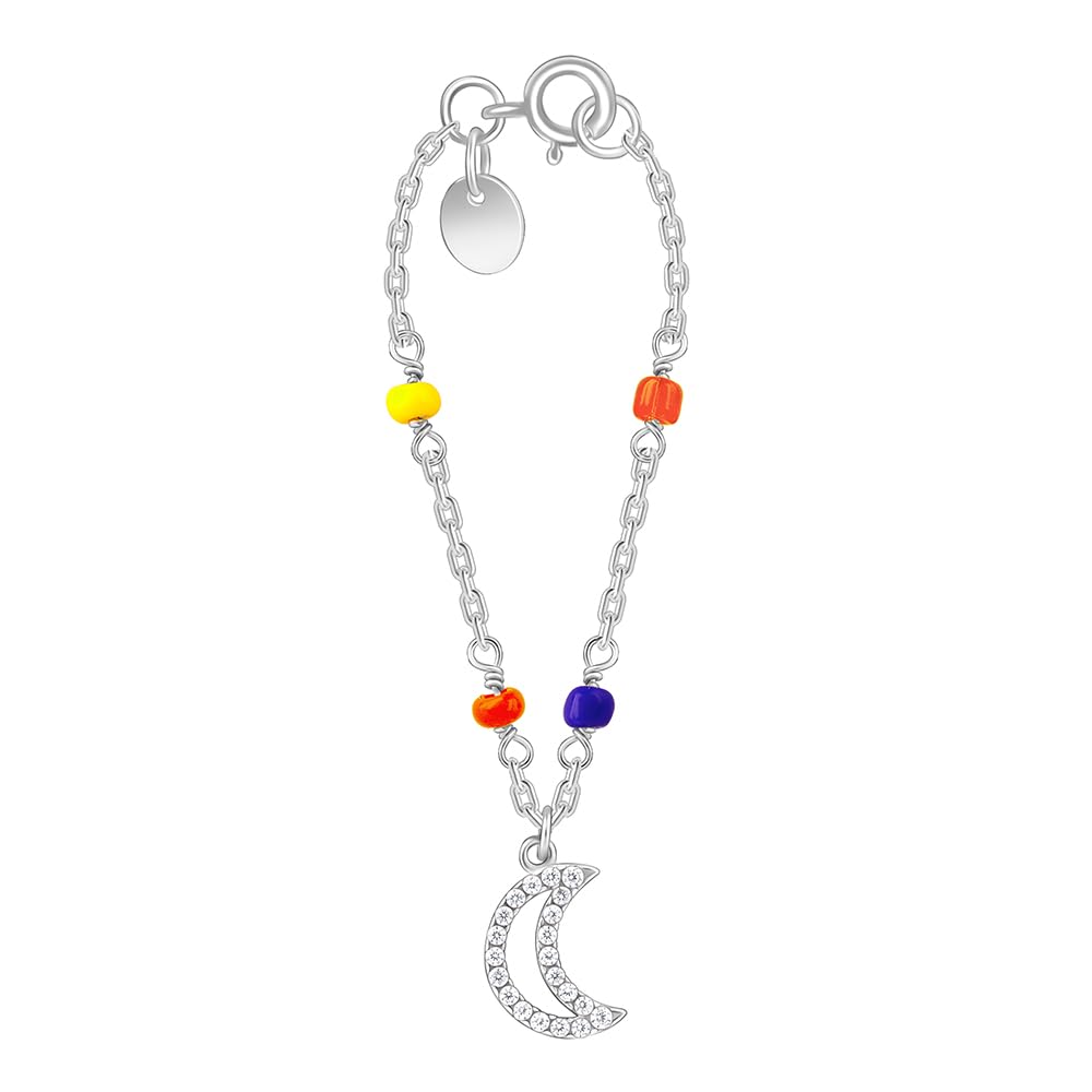 925 Silver Sparkling Moon Watch Charm,Adjustable | Gifts for Women and Girls | With Certificate of Authenticity and 925 Stamp | 6 Months Warranty