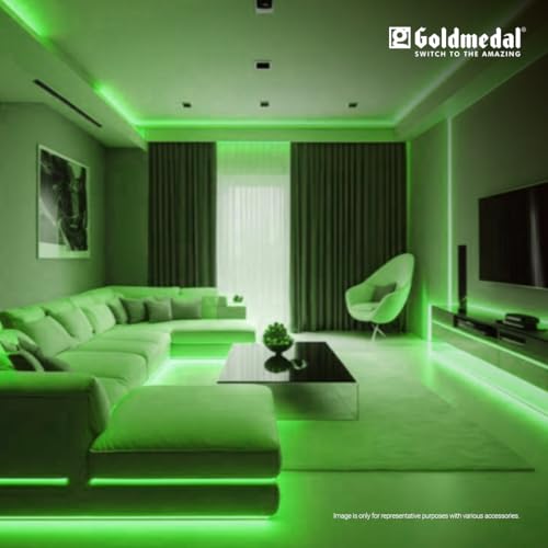 Image of Goldmedal Cripton 4040 30W IP20 5 Meter LED Strip Light for Home Decoration | False Ceiling Light | Decor Lights | Indoor Application | 60 LEDs Per Meter |(Green)-Pack of 2