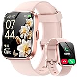 Smartwatch Damen mit Telefonfunktion/Whatsapp, 1.85 Smart Watch Fitness Tracker mit Herzfrequenz/Schlafmonitor, 10 Tage Akku, 120+ Sportmodi 3ATM Wasserdicht Fitnessuhr Damen für Samsung/Android/iOS