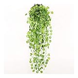 Platzierung: hanging LANTIANXIAN 90cm Künstliche Grünpflanzen Hängen Efeublätter Rettich Algen Traube Fake Flowers Rebe Hausgarten-Wand-Partei-Dekoration (Farbe : Seaweed)