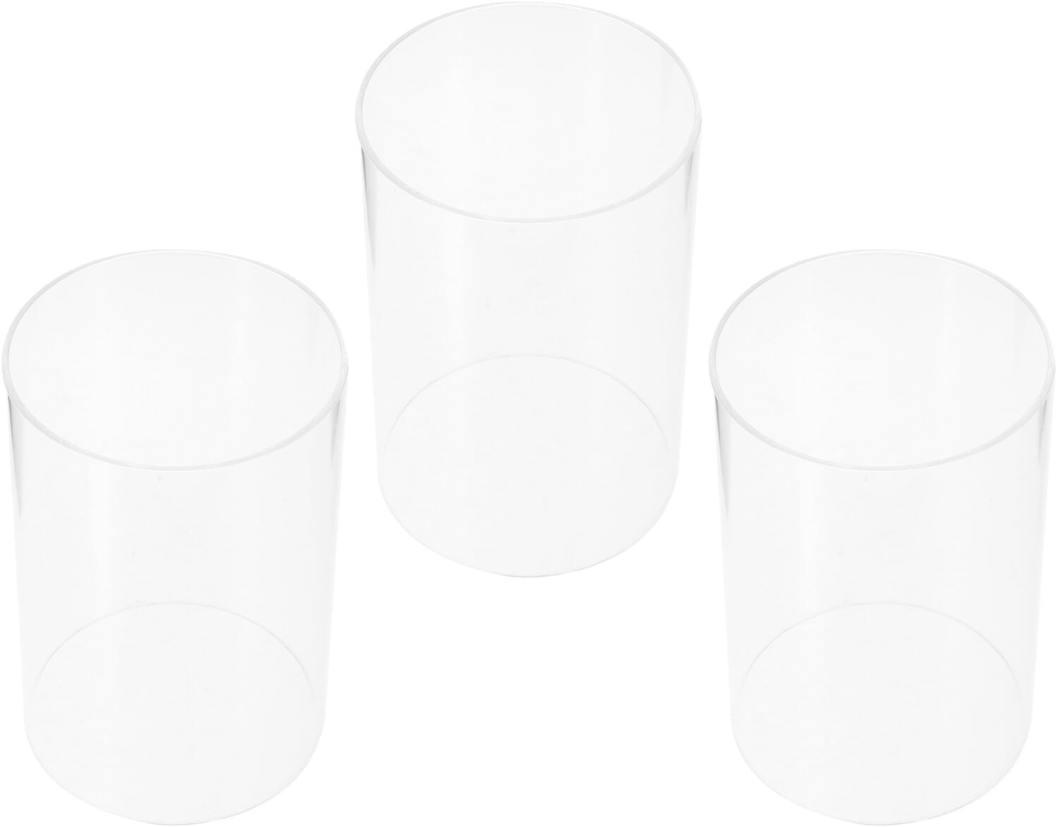 NUOBESTY 3pcs Glass Hurricane Candle Holder 10x15cm Open-Ended Cylinder Chimney Tube Shade for Wedding Table Centerpiece and Home Décor