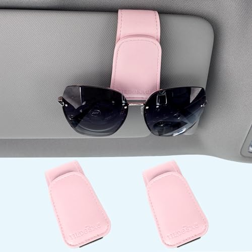 Image of TILDOSAC Magnetic Sunglass Holder for Car Visor,Leather Glasses Holder,Vehicle Accessories Sunglasses Visor Clip for Truck 2 Pack