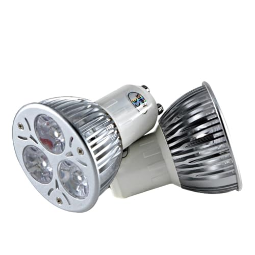 RZL Lighting, Paquete de 2, Bombilla de Foco LED AC220V GU10 3W lámpara de hogar de Aluminio de Techo de luz de 60 Grados(Warm White 3000K)