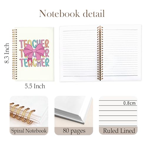 Cadeau idéal pour enseignant : carnet de notes Yetmadi nœud rose