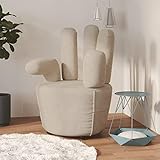 DYRJDJWIDHW Lounge Sessel,XXL sitzsack,schaukelstuhl,Stuhl in Handform Hellgrau Samtrelaxsessel,lesesessel,Sessel,stillsessel,