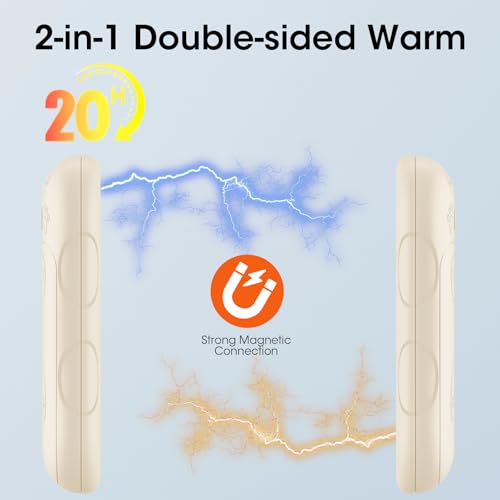 2 Pack Elektrischer Handwärmer Taschenwärmer Wiederverwendbar 6000 Mah, Aufladbar Taschenofen Magnetische Hand Warmers Outdoor Camping… – Ansicht 3