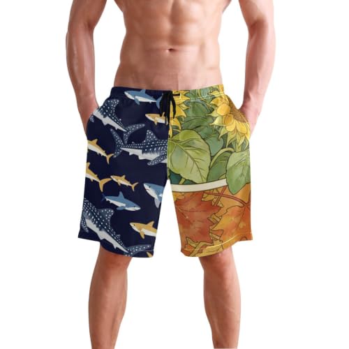 Short de plage pour homme et femme imprimé fleurs vintage long