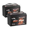 LiTime 2Pack 12V 100Ah OBM Bluetooth LiFePO4 Battery with Low-Temp Protection, Group 31 Lithium Battery, Built-in 100A BMS, Max. 15000 Cycles, Perfect for Trolling Motors, RVs, Boat, Marine, Off-Grid