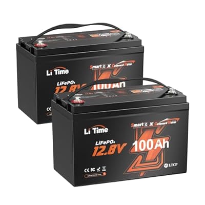 LiTime 2Pack 12V 100Ah OBM Bluetooth LiFePO4 Battery with Low-Temp Protection, Group 31 Lithium Battery, Built-in 100A BMS, Max. 15000 Cycles, Perfect for Trolling Motors, RVs, Boat, Marine, Off-Grid
