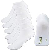 Happy Bavaria 6 Paar Sneakersocken Bambus weiß Bambussocken Damensocken 39-42 Viskose Antibakteriell ohne Gummibund ohne Naht (weiss, 39-42)