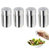 Travel Salt and Pepper Shakers Mini 4-Pack, Small Travel Spice Containers with Clear Caps and Labels for Lunch Box, Camping, Purse, Car and Office