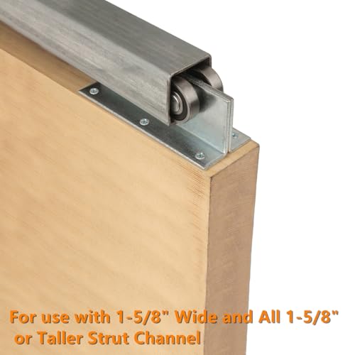BiJun 4 Wheel Trolley Assembly for Sliding Barn Doors,4 Pack Silver by BiJun - Used condition - Image 3