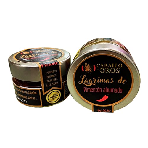 Lágrimas de pimentón ahumado agridulce 50g. Producto gourmet. Ideal para tostas y canapés, pastas, pescados, ensaladas, pizza, etc.
