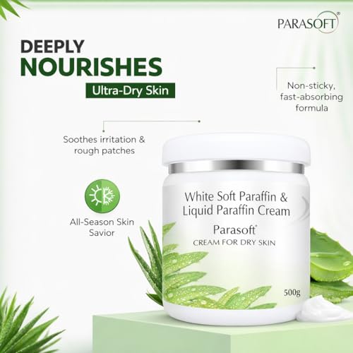 Parasoft Moisturizing Cream with Aloe Vera - 500g | Deep Hydration Intense Moisturizer for Dry & Dehydrated Skin, Non-Greasy, All-Season Daily Skincare, Dermatologist Tested, Paraben-Free