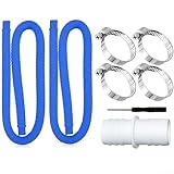Set di tubi per piscina da 32 mm, realizzati in polietilene, con clip in metallo, per pompa fuori terra e sistemi di integrazione di filtri (tubo blu da 1 metro)