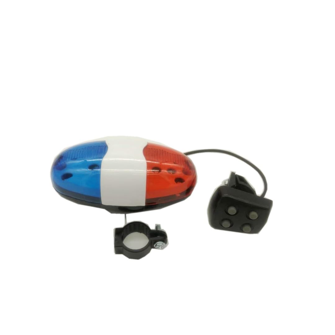 Blue Red Bicycle Bike 4 Sounds Electronic Led Warning Light Siren Beeper Horn Bell