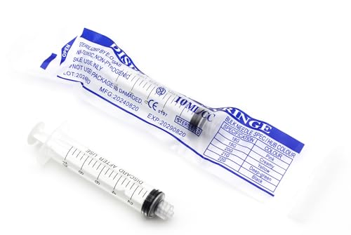 10mL Luer Lock Tip Syringes, Sterile, Individually Sealed, 100 Pcs Per Pack, Needle-Free