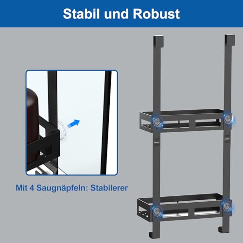 Diwoker Duschablage zum Hängen - Duschregal Ohne Bohren für Duschwand Badezimmer Organizer mit 2 Duschkörben Shampoo Halterung für Dusche