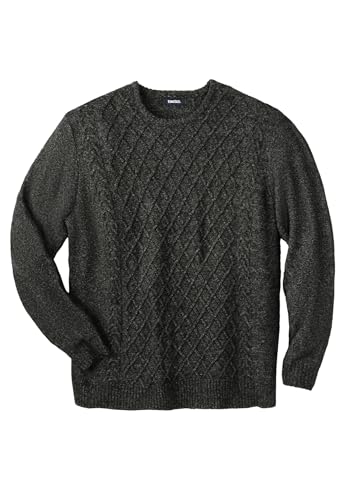 KingSize Men's Big & Tall Soft Cable Knit Crewneck Sweater