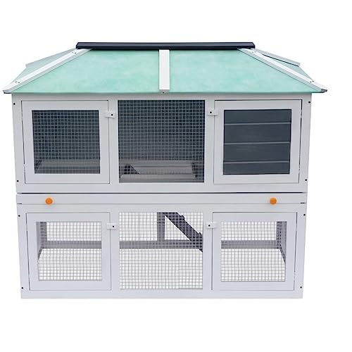 Wire grid cage Animal Rabbit Cage Ample space for exercise(B)