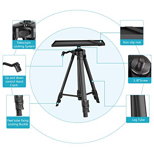 Neewer Aluminium Stativ Projektor Ständer, Verstellbarer Laptop Ständer, Computer Ständer mit Ablage und Tragetasche für… – Bild 4