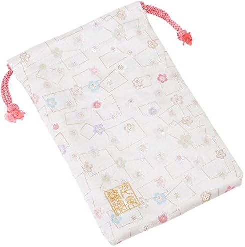 千糸繍院 Brocade drawstring bag, lined with Nishijin brocade, 2, size M. (Nyuhakuawazakura) image 5