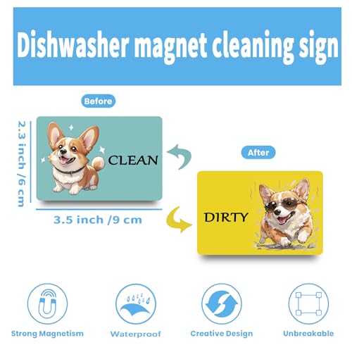 Imán decorativo para lavavajillas con diseño de perro Corgi miniatura 2