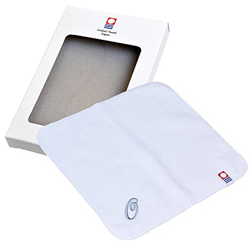 ブルーム (ギフト) 今治タオル 認定 イニシャルハンカチ 1枚 箱入り タオルギフト プチギフト かわいい イニシャル ハンドタオル 今治 タオルハンカチ (ホワイト, イニシャル O) (ポスト投函)