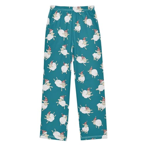 Boys' Pants Christmas Sheep Animal Hat Long Bottoms Jogger Pants Elastic Waist Trousers with Pockets S-XL