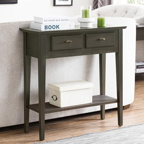 Image of Leick Home Teegan Console Table, 30 inch, Smoke Gray