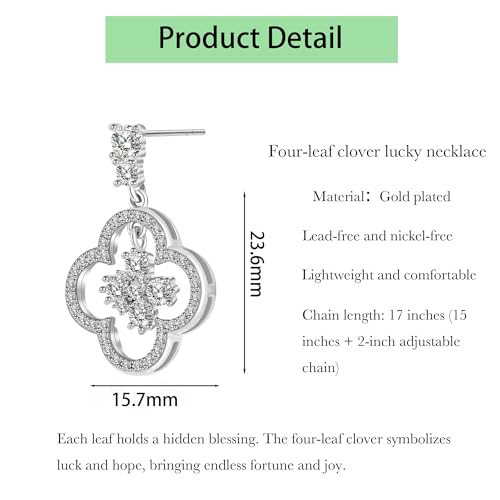 14K Gold Clover Earrings for Women Four Leaf Clover Earrings lucky Earrings for Women Mother's Day Gift Gift for Wife4