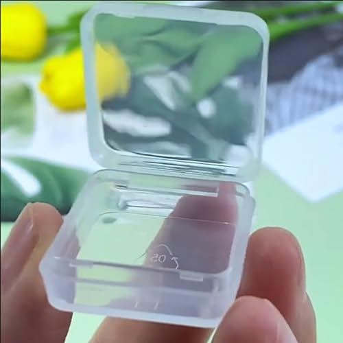 Image of 12 Pack Clear Square Plastic Beads Storage Containers Box (1.06 x 1.06 x 0.39 Inch), Square Bead Organizers for Small items, Crafts, Beads, Coins, Jewelry and Business Cards