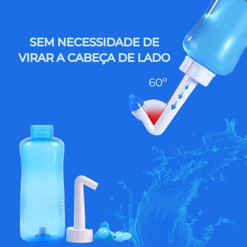 Higienizador Nasal Lavagem de Nariz 300m - Ideal Para Melhorar a Qualidade da Respiração em Dias Que