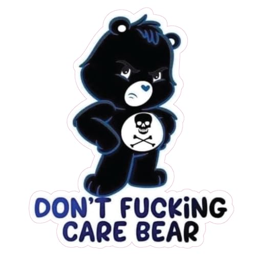 Cute Blue Grumpy Dont Fing Care Bear 2 Pack Permanent Funny Vinyl Sticker 0280 Laptop Decal, Water Bottles, Car Decal, Skateboards and More! (1)