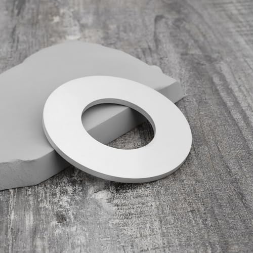 YINETTECH 1 x Küchenarmatur, große Basis, Reparatur-Unterlegscheibe, Aluminium, 70 x 35 x 3 mm, Wasserhahn-Reparaturzubehör, flache Unterlegscheibe für Wasserhahn, Duschbefestigung, Silber