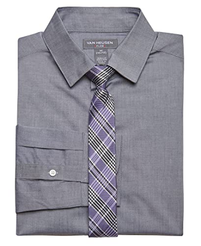 Van Heusen Boys' Long Sleeve Collared Button-Down Dress Shirt And Tie Set, Wild Grey Plaid, 10-12 #TOP1