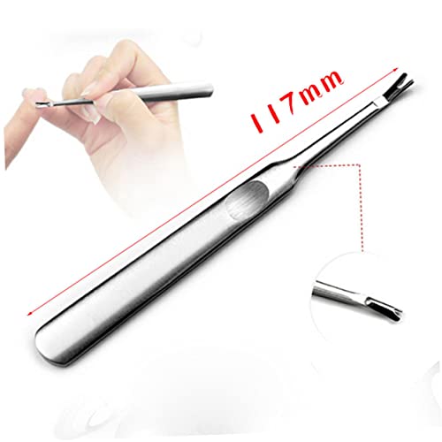 Healeved Conjunto De Espátula De Aço Inoxidável 2 Peças Limpador De Unhas Conjunto De Manicure Profi