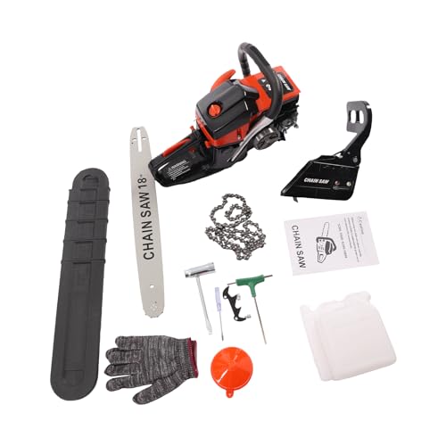 Chainsaw 18 inch Gas Powered, 58CC 4.4HP Handheld Cordless Gasoline Chain Saws 2-Stroke, Chainsaw for Trees Wood Forest Cutting