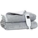HOMCOM Coperta Elettrica con 5 Livelli di Calore e 2 Zone di Controllo Indipendenti, Coper...
