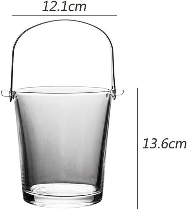 Ice Bucket, Glass Ice Bucket Household Champagne Beer Chilling Bucket Light Luxury Ice Cube Ice Pellet Bucket Juice Drink Bucket Ice Buckets for Parties