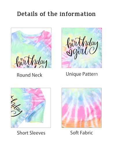 Birthday Girl Shirt Cute Girls Birthday T Shirt 7-14 Year Toddler Kids Graphic Short Sleeve Tee Tops4