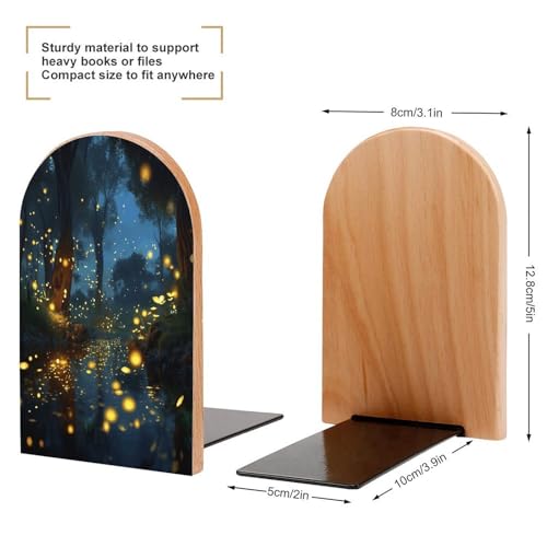 Sujetalibros de madera con luciérnagas para organizar tus estanterías con estilo moderno 3
