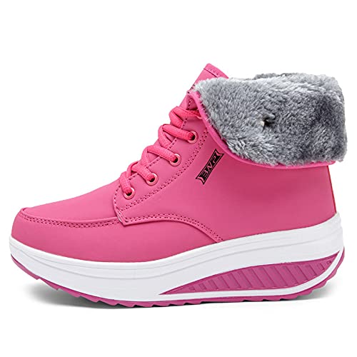 Women's Winter Boots Ankle Waterproof Lightweight Snow Sneaker Boots - wedge heel Ladies Comfortable Short Boots Outdoor3