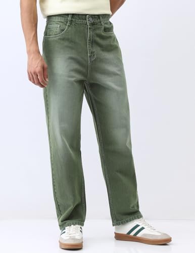 Image of Urbano Fashion Men's Loose Baggy Fit Washed Jeans Non-Stretchable