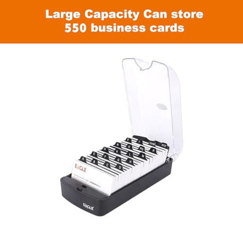 Boîte pour cartes de visite avec onglets A-Z Eagle pour un tri rapide au bureau