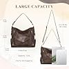 Kasgo Sac à Main Femme, Grand Multi-poches Sac Fourre Tout Femme en Cuir PU Élégant Pratique Sac Portés Épaule Main Sac Cabas Dame avec Longue Bandoulière Amovible pour Travail Voyage Café #1