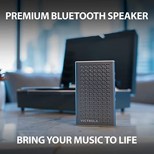Image of Victrola Music Edition 1 - Portable Bluetooth Speaker, IP67 Water and Dust Resistant, 12 Hour Battery Life, Multi-Speaker Pairing, Premium Sound and Passive Bass Radiator, USB-C Charging (Silver)