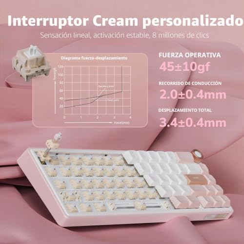 Evita fatiga con teclado mecánico RK R65 Gasket Mount y teclas PBT MDA 7