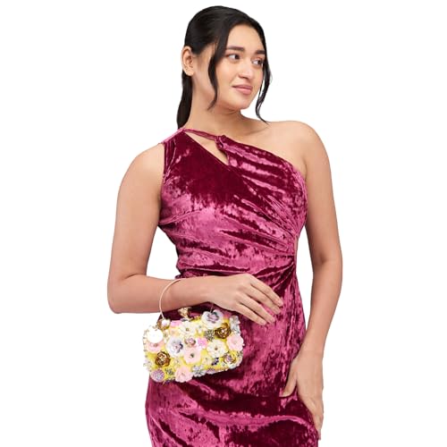 Image of Caprese Ava Clutch for Women (Small, Yellow)