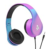 Music Sound | HEADBAND Filo Fantasy | Cuffie on Ear Archetto Estensibile con Filo - Jack 3.5 Mm - Colore Viola